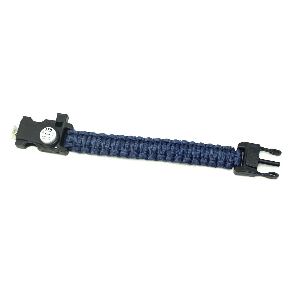 New Design Paracord Buckles LED Survival Bracelet, Good Quantity Outdoor Activities Custom Whistle Survival Paracord Bracelet