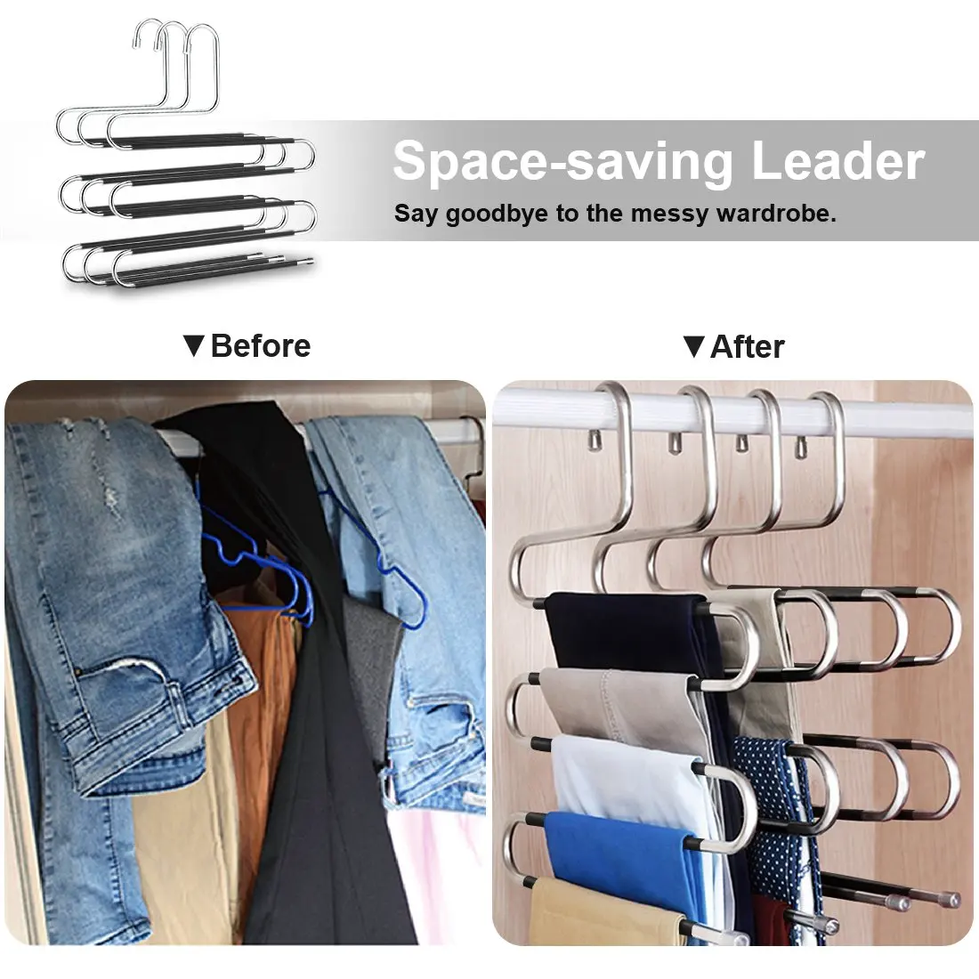 S Shape Hanger 5 Layers S Hangers Closet Magic Space Saver