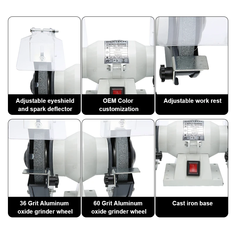 JSBESTECH Company MD3212M Electric Bench Grinder Machine