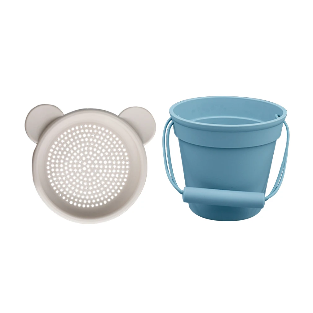 Amazon Wholesale Hot Selling Top Race Silicone Bucket Beach Sand Toys Set For Baby Toddlers Summer Outdoor Activities Table Toy