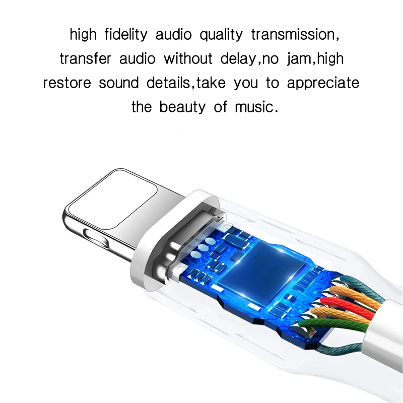 Hot Selling For Lightning to 3.5mm headphone jack adapter AUX cable for iPhone IOS