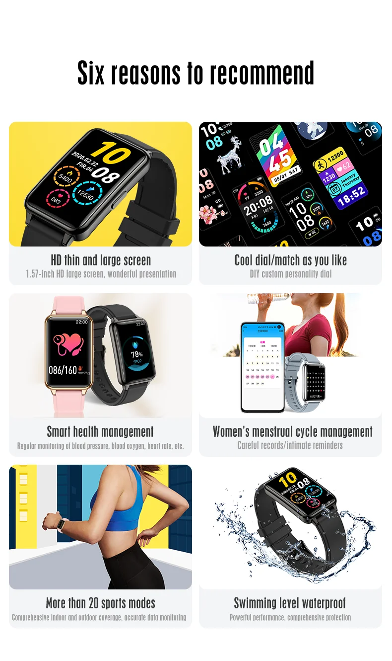 22 sport modes blood oxygen detection smartwatch st58 ultra-thin body watchband smart watch for huawei watch 6 fit