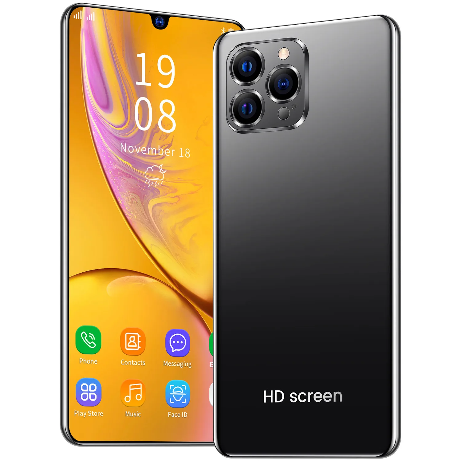 Ip12 pro Разблокировать 6 5-дюймовый 5g мобильный телефон с функцией 12 + 512 ГБ MTK6799 Android смартфон 48-24mp 5200 мА/ч Два карты Face