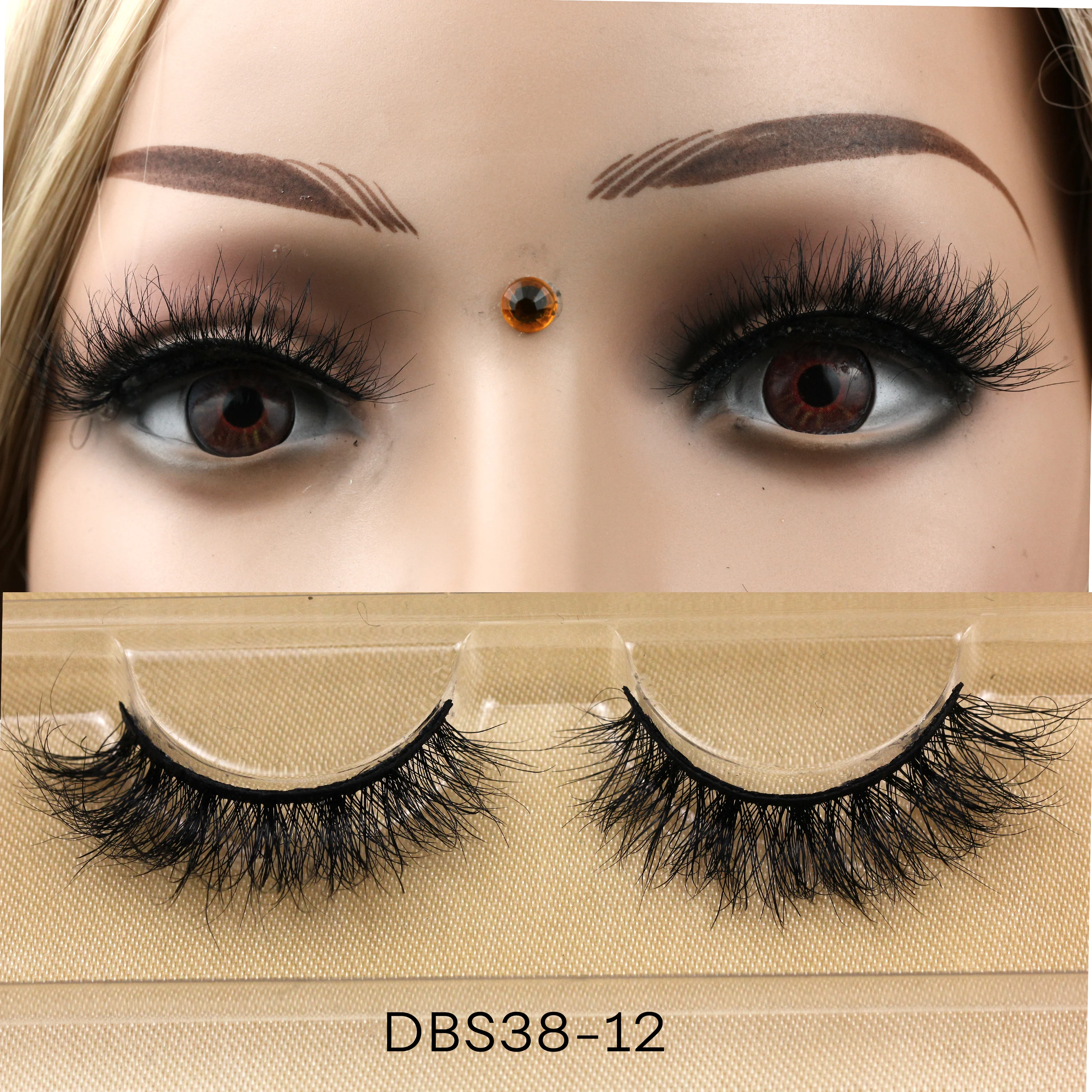 DBS35 Best Selling Natural Lashes Messy Curly 3d Vegan 15mm 18mm 25mm Fluffy Mink Eyelashes With Private Label Lash box