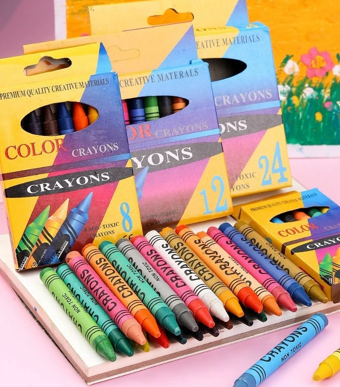 6/8/12/24 Color Pack Wholesale Bulk Oil Pastel Custom Kids Wax Crayons In Box Set For Children