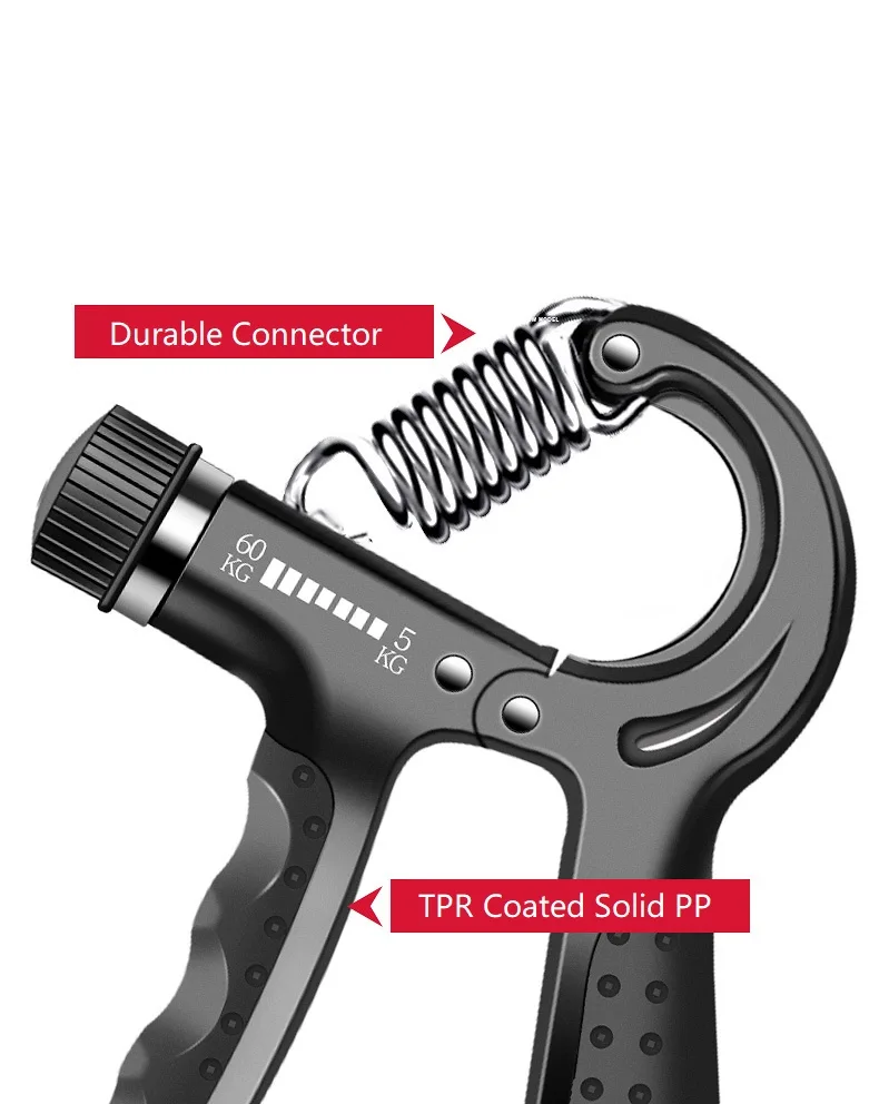 Count Heavy Hand Spring Gripper Exercise Adjustable 5-60kg Finger Exerciser Grip