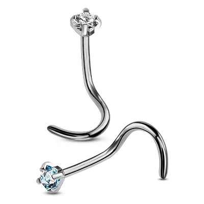 F136 Solid Titanium 20g Nose Stud Ring Piercing Nose Bone L Shaped Nose Screws Rings Set Nostril Piercing Jewelry