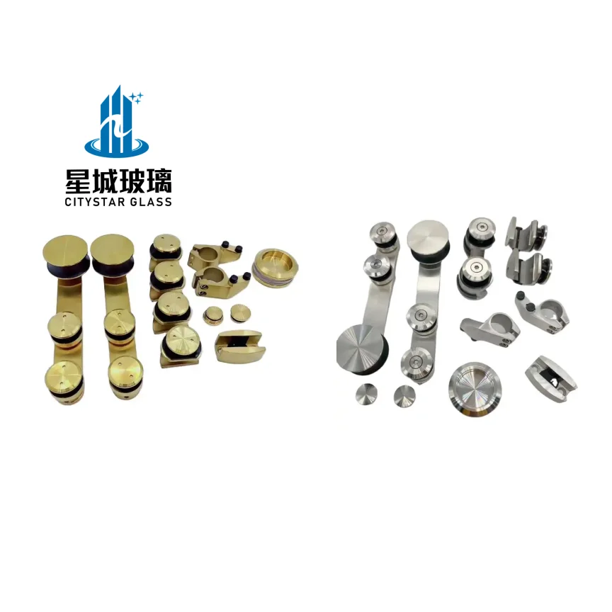 Bathroom shower door glass sliding hardware shower roller screen accessories tempered glass sliding glass door fittings