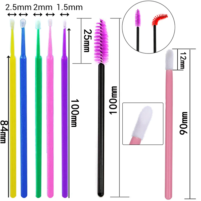 Beiqili 50PCS Disposable Eyelash Brush Spoolies Mascara Wands for Eye Lash Brush Eyebrow Cepillos Para Pestaas De Maquillaje