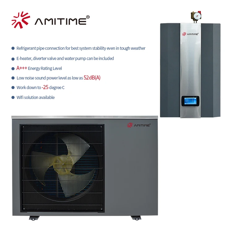 Amitime Custom Low Noise Wifi Control Energy Saving 9kW Home Air Heat Pump Inverter Split