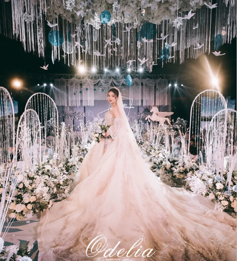 Luxury Simple Satin Sleeveless Stars Beaded Bling Mermaid Wedding Gowns Dresses Long For Women Manufacture China