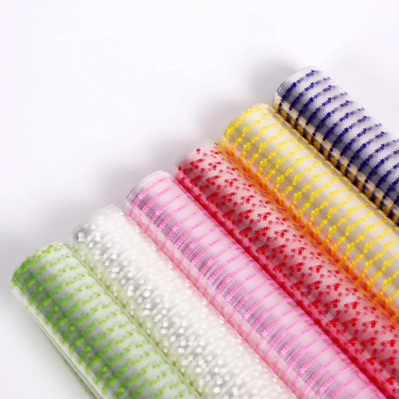 
Ready Stocks Flower Wrapping Paper Small Five-Star Cellophane Environmental Protection OPP Material 