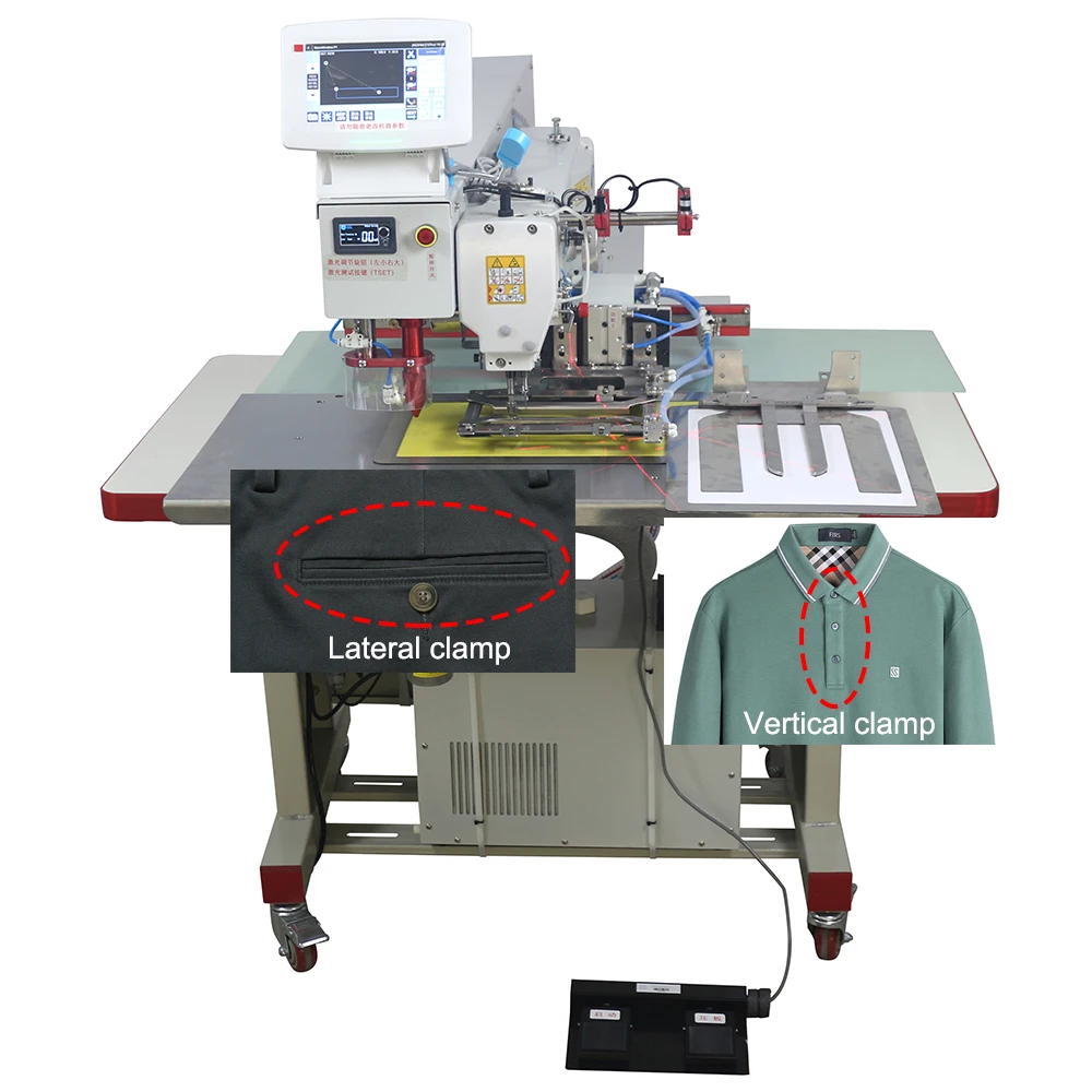 Polo shirt T-shirt placket pocket laser opening sewing machine