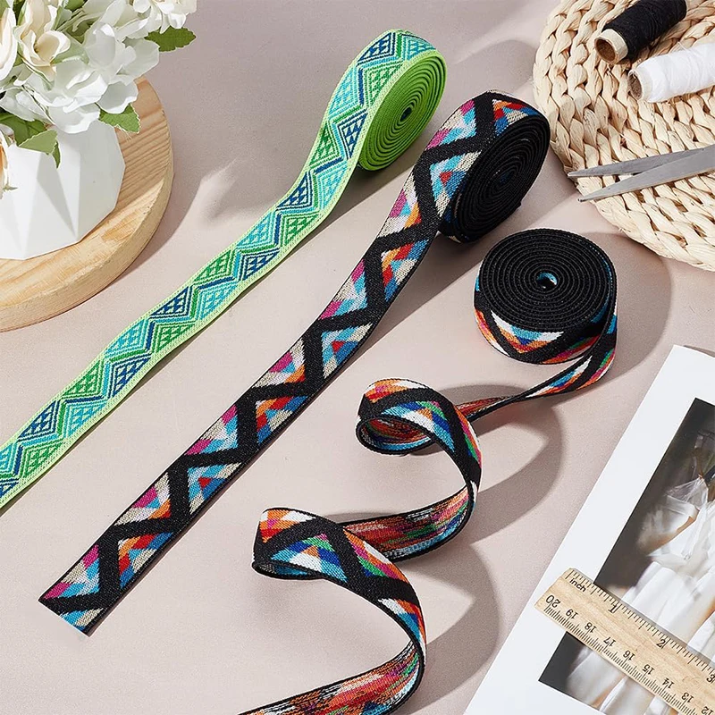 Most Popular Custom Logo Color Pattern Nylon Polyester Latex Woven Elastic Band Jacquard Emboss Elastic Waistband Webbing