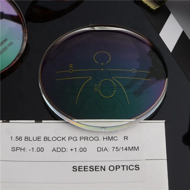 wholesale 1.56 progressive photochromic blue cut hmc uv420 optical lens photo gray Optical Lens for far and near vision lenses