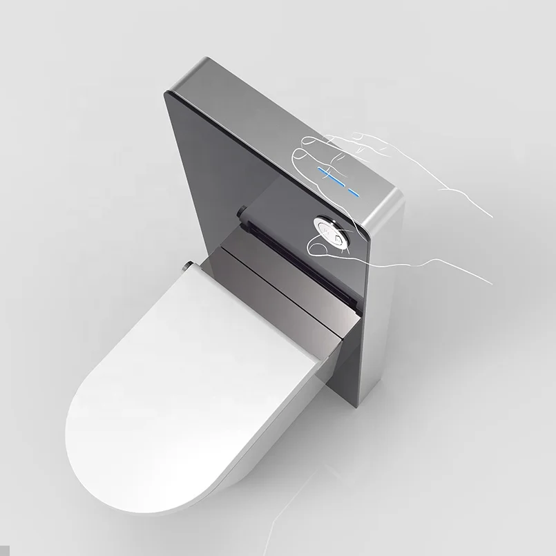 Modern bathroom sanitary ware WC system sensor flushing tempered glass cabinet cistern