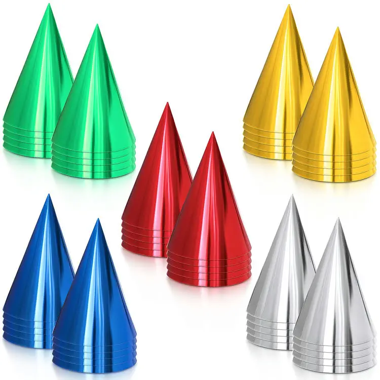 Chinese High Quality Customize Crazy Birthday Party Cone Hats Cone Funny Plastic Paper Party Hats For Adults