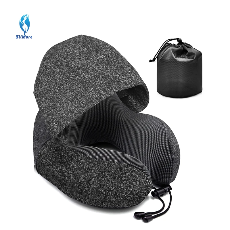 Customization Portable Neck Pillow With Hood Memory Foam U Shape Travel Pillow Travel Pillow For Airplane