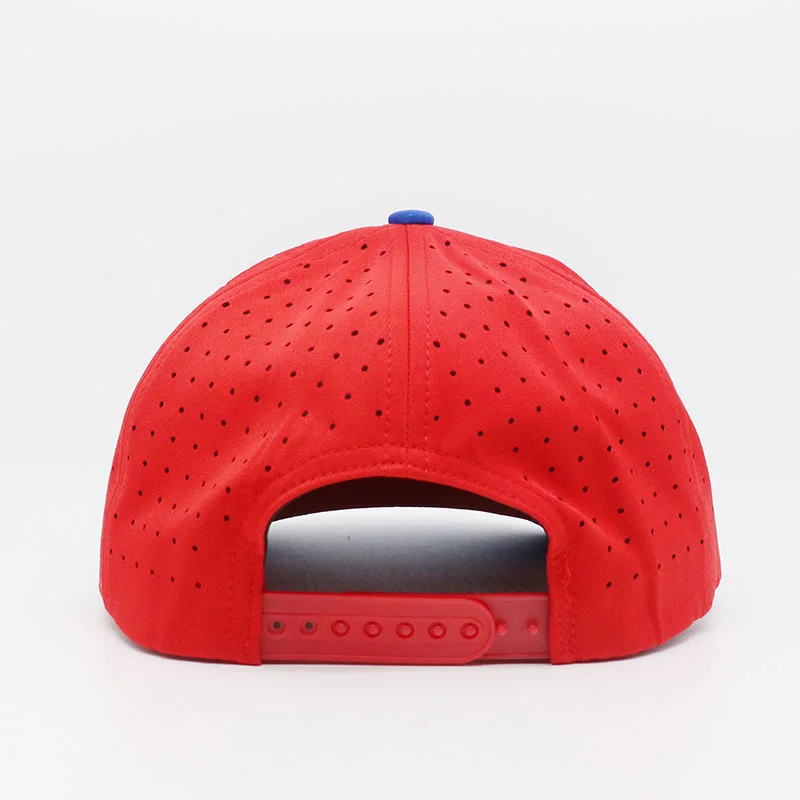 Fashion Custom High Quality 5 Panel Perforated Laser Cutting Hole Baseball Hat Custom Designer 3D Embroidery Logo Cap