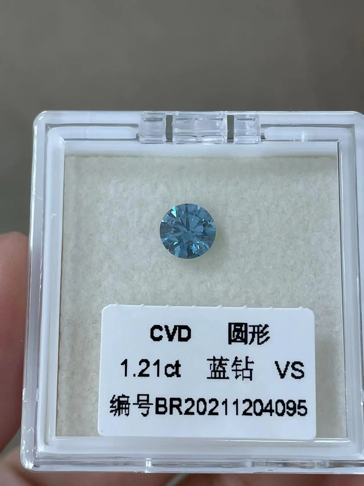 In Stock Customize Diamonds Jewelry VS Fancy Blue Round CVD HPHT Lab Grown Blue Colored Diamonds