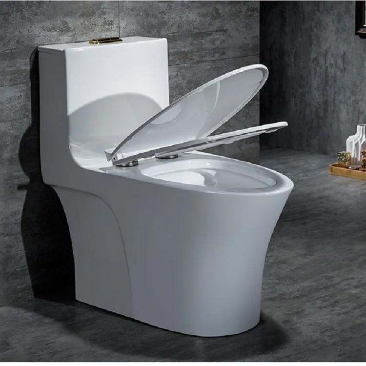 Luxury hygiene sample large stock one piece siphonic wc toilets sanitary ware for Commercial Installations bathroom