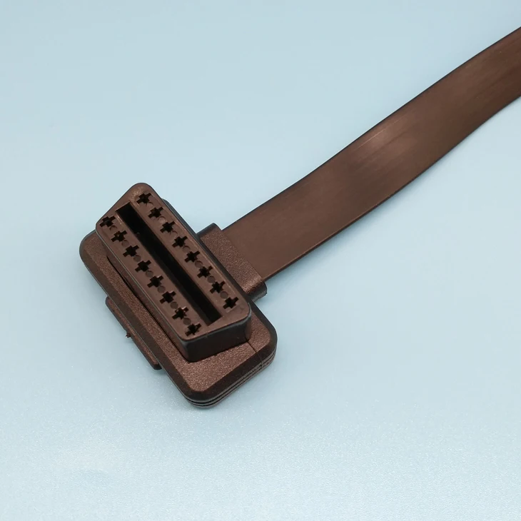 16P OBDII OBD2 T Splitter Type Connector Flat Extension Cable  obd extension cable obd cable