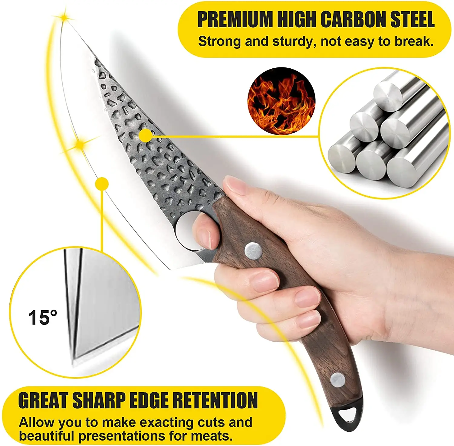 China kitchen knife wood handle professional chef fillet cleaver butcher knife