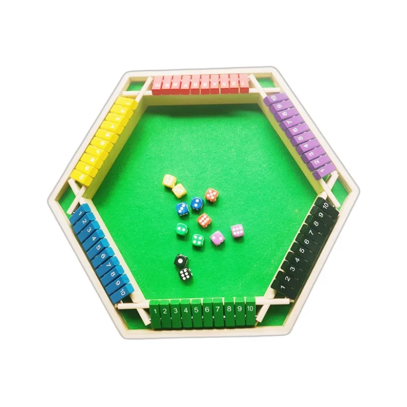 6 Players Shut The Box Dice Game Wooden Toys table game