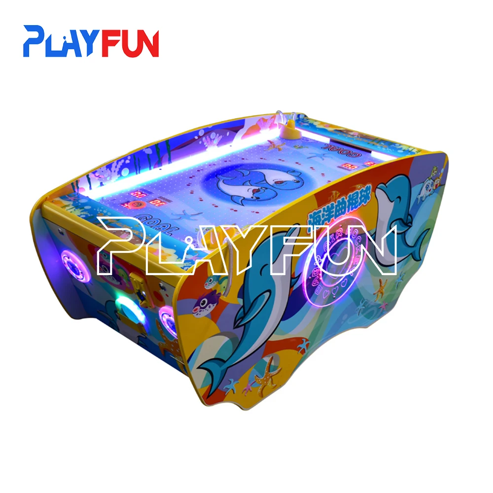 Dolphin Air Hockey Indoor Amusement Park Games Coin Operated 2 Players Kids Mini Air Hockey Arcade Game Machine