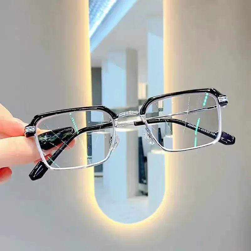 New Trendy Unisex Square Metal High Quality Eyeglasses Blue Light Filter Glasses Reading Glasses Custom Eyeglass Frames For Men