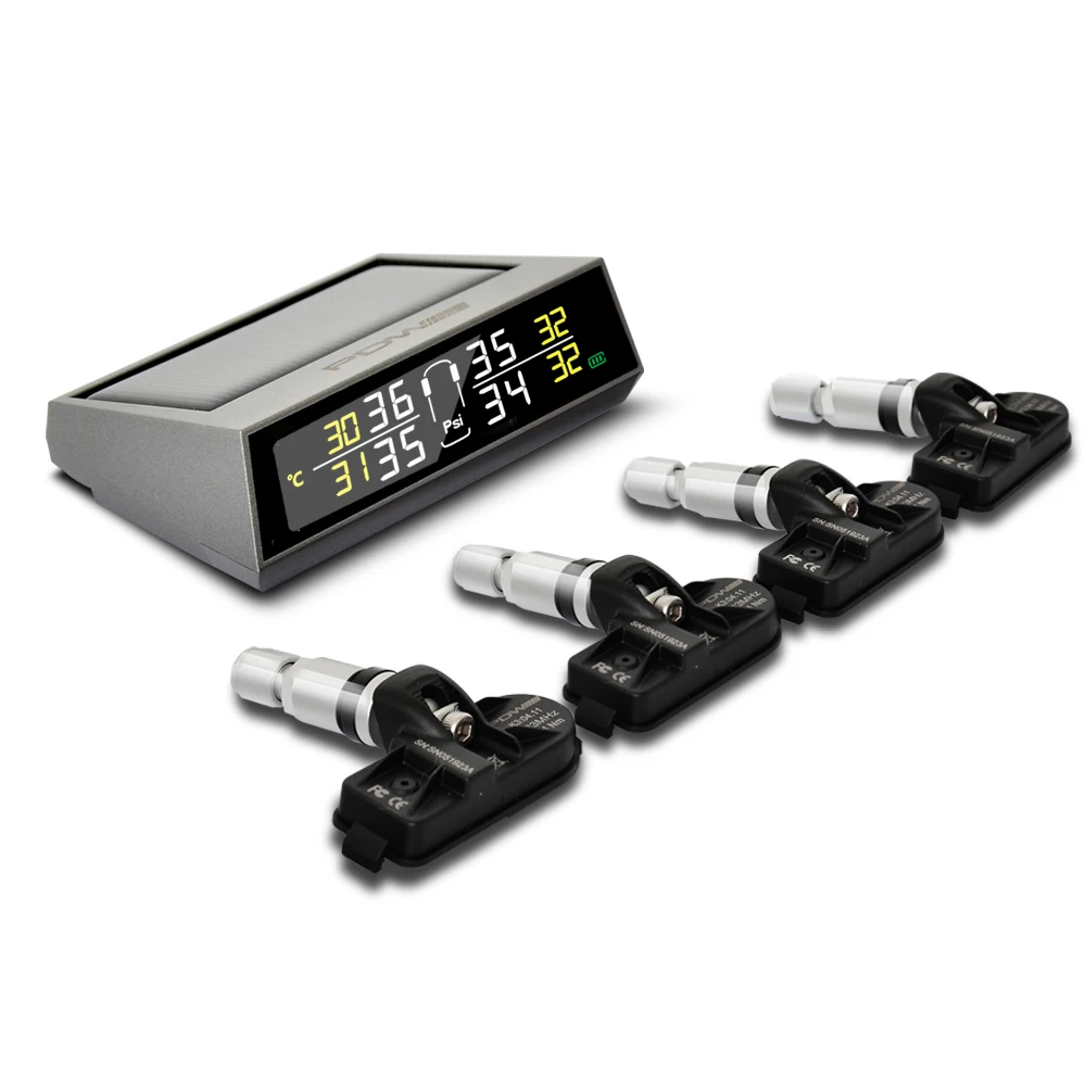 PDW Accurate Wireless Solar Tyre Pressure Monitoring System For Passenger Car TPMS