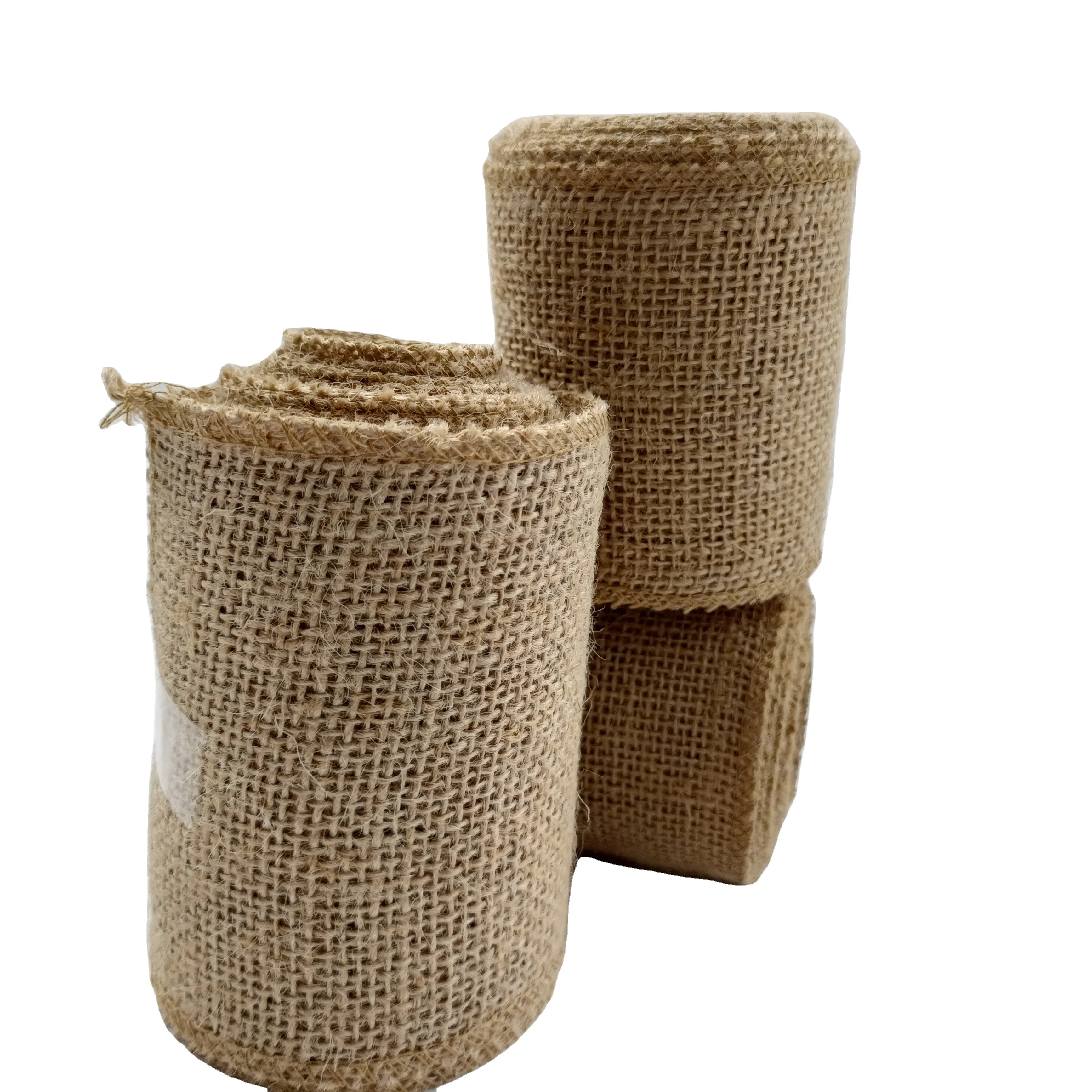 Custom Hessian Fabric Ribbon Burlap Ribbon Jute Fabric Roll Jute Ribbon For Packaging