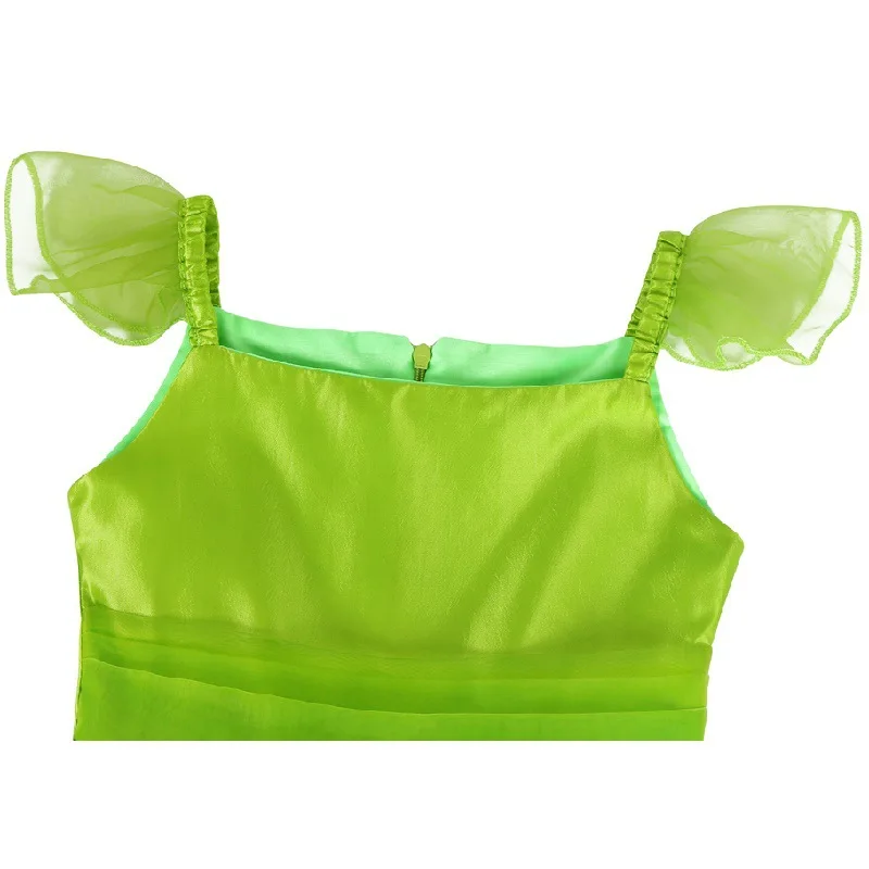 Hot Sale Kids Green Fairy Dress Tinkerbell Princess Halloween Costumes For Girls
