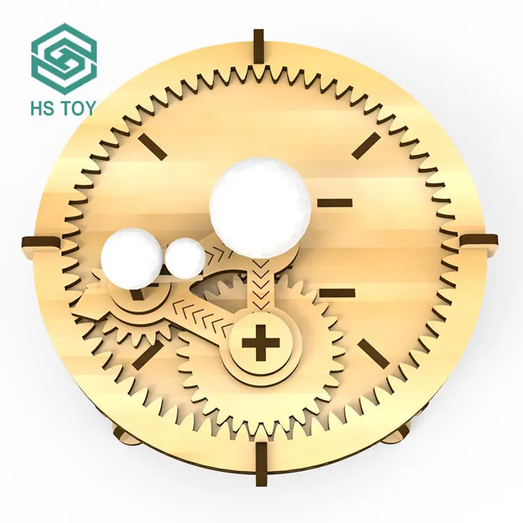HS DIY Wooden Assemble Future Thinking Montessori Educational Mechanical Kinetic Teenager Toy Science Lab Kit For Sale