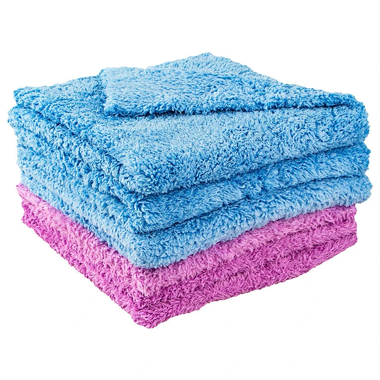 Custom Color Edgeless Plush Microfiber Auto Detailing Car Wash Polishing Drying Towel For Car Care