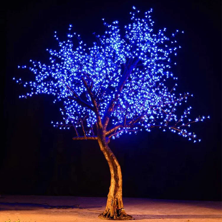 3m Outdoor Garden Street Decoration Christmas Party Led Lamp Red Plastic Cherry Blossom Flower Artificial Tree
