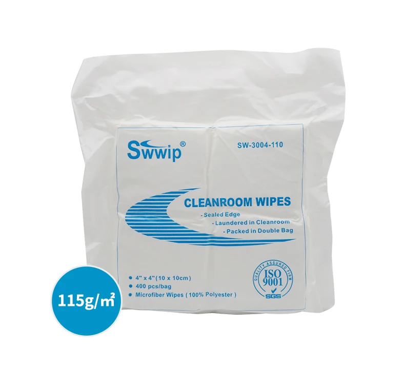115gsm Class100 Industrial Pharmacy Lint Free Clean Room Cleaning 100% Polyester Cleanroom Wiper