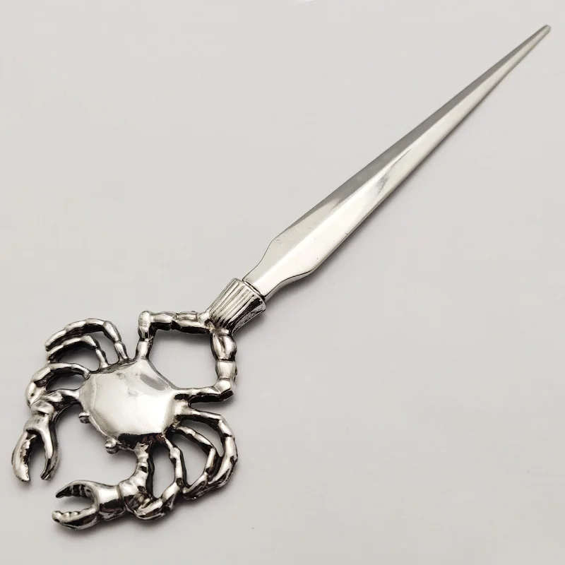 
Novelty silver metal coastal decorative crab letter opener 