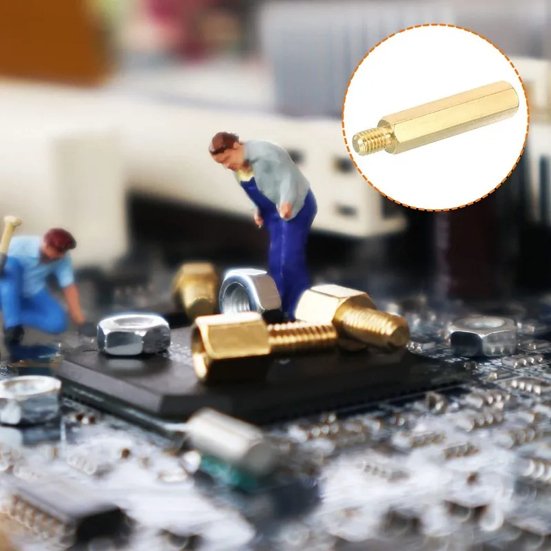 M5 Standoff Screws Brass Hex PCB Standoffs for Motherboards Computer Cases Circuit Boards Electronics Gold Tone