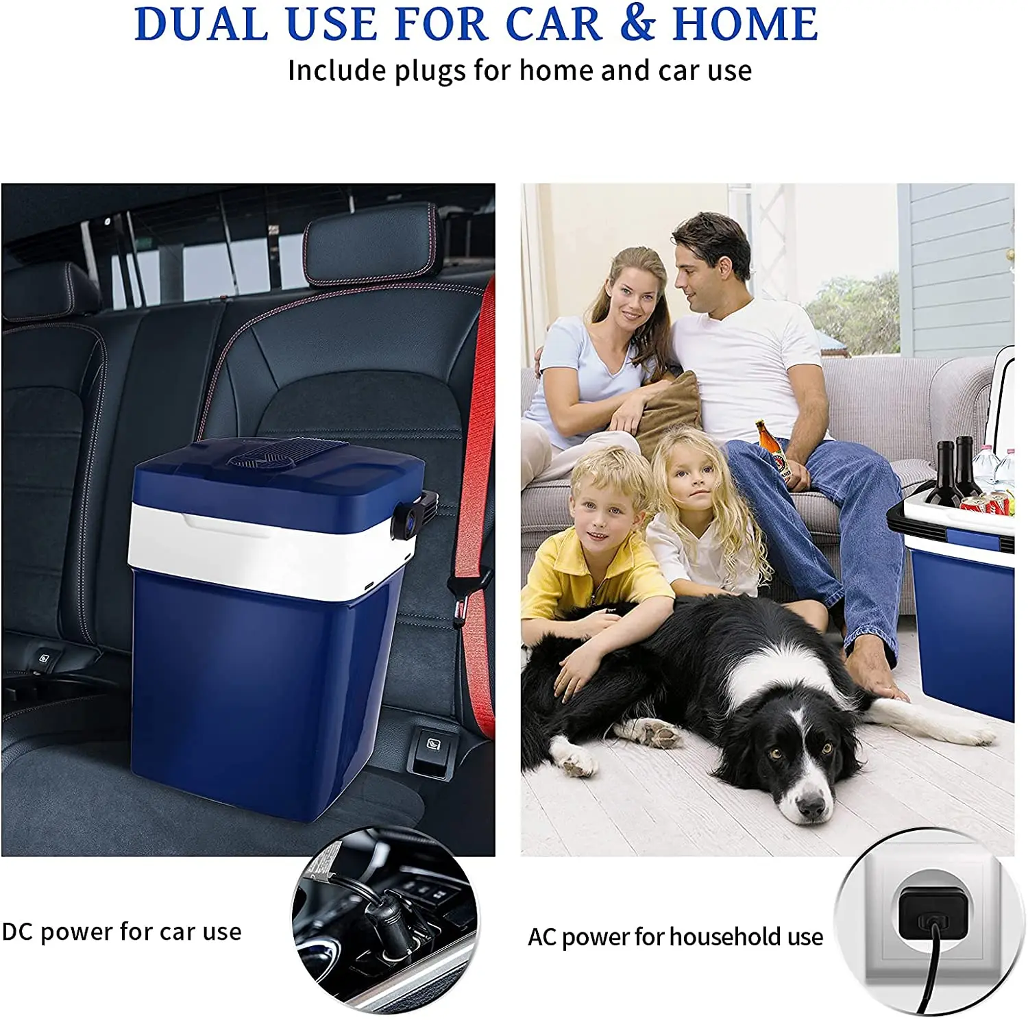 29L Cooler Box with Handle Portable Thermoelectric Fridge for Car Camping Travel 12V Car Fridge 110V-240V Home Use