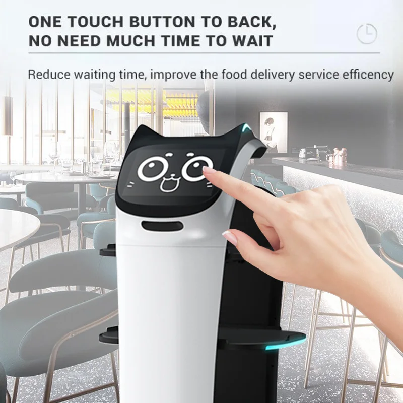2023 New Hot Laser Restaurant Robot Serving Drone Waiter Smart Service Meal Food Delivery Commercial Robot Waiter