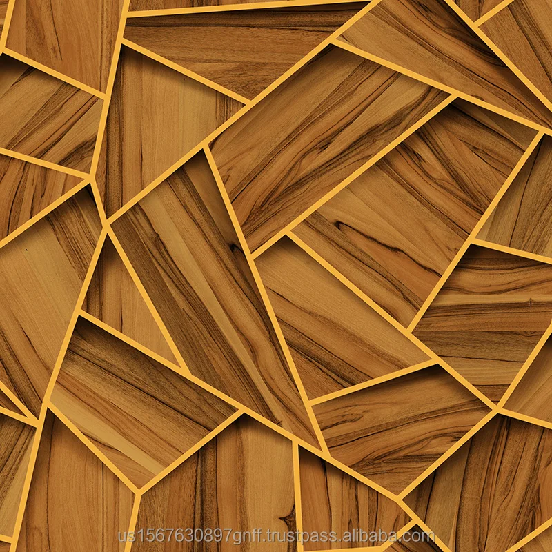 Новое поступление бытовых ПВХ 3d обои с покрытием интерьера Современные Геометрические деревянные для домашнего декора