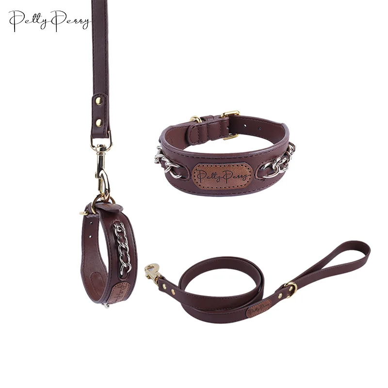 Premium Love Gift Pu Leather Dog Collar With Name, ID Tag