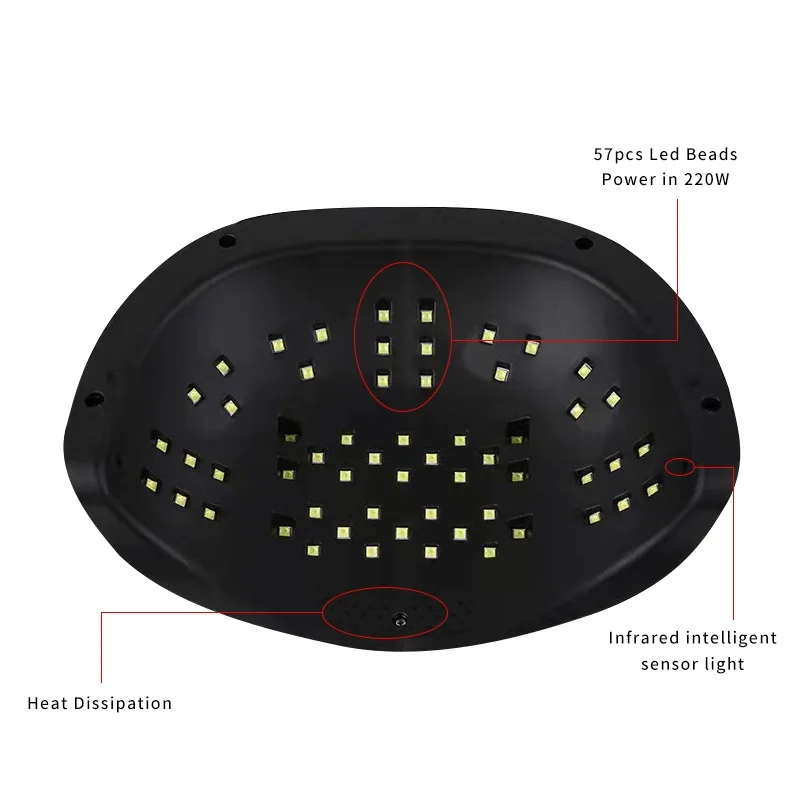 Two Hands Nail Lamp 220W Sun X8 Max  Portable UV LED  Max Nail Lamp For Drying Nail Polish Home Use