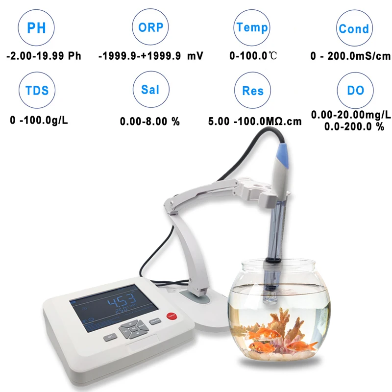 PH100 Laboratory Benchtop 3-in-1 Automatic Calibration PH TDS Meter Portable Conductivity Meter Industrial Use OEM/ODM/OBM