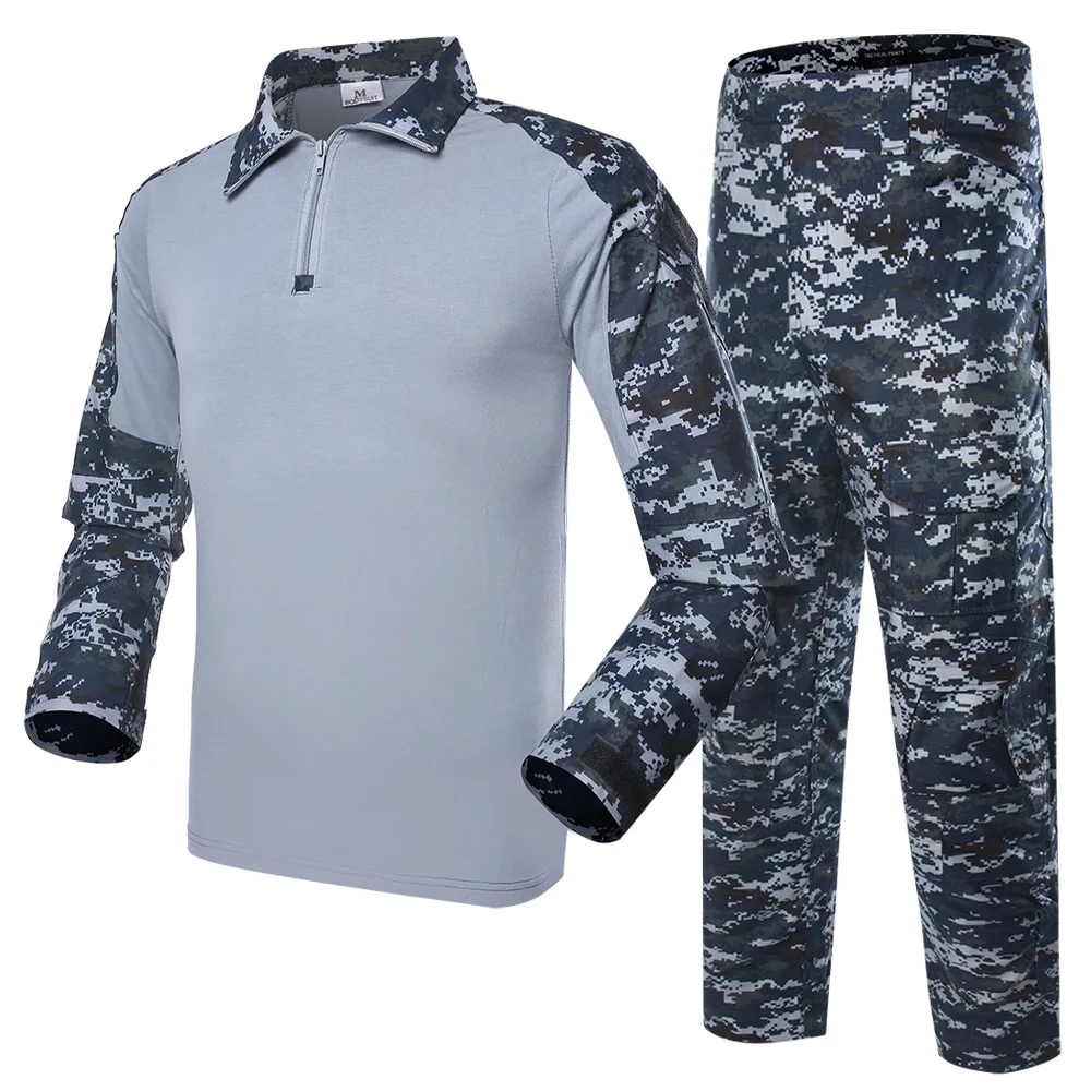 XINXING G2 Long Sleeve Combat Uniform Breathable Blue Digital Urban Camouflage Frog Suit Rip Stop Tactical Uniform