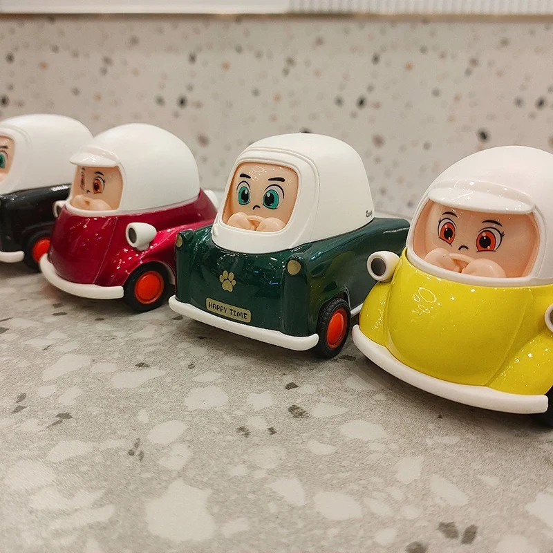 New Cute Cartoon Alloy Diecast Car Small Friction Inertial Car Toy for Kids Toy Vehicle