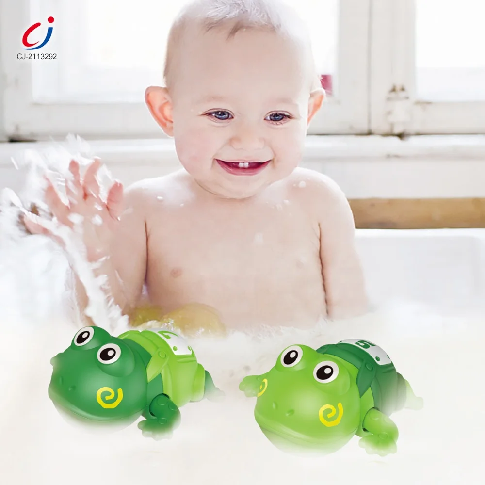 2021 Baby Series Cartoon Frog Swimming Funny Wind Up Bath Toys, Happy Summer Bathtime Pals Water Game Bath Toy For Baby