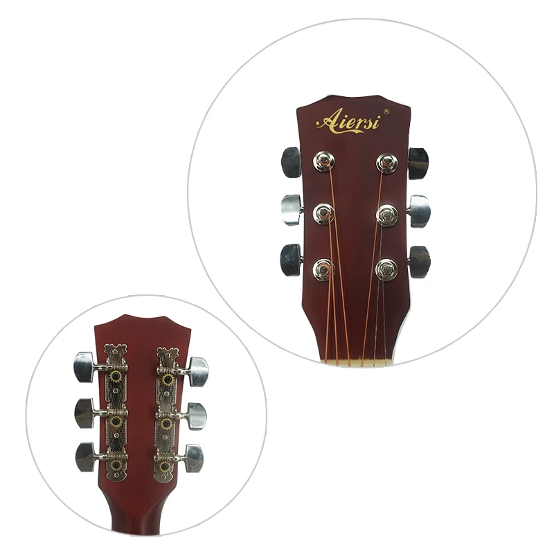  Aiersi низкая цена 38 дюймов sunburst цветная электрическая Студенческая Акустическая гитара
