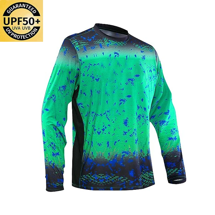 Custom Logo Pattern gray camouflage Fishing wear UPF50+ UV Soft Quick Dry Performance Fishing Shirts